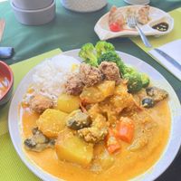 The chicken curry (vegan)    at Peaceful Loft in St Johns