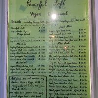 Menu says it is totally vegan 🌱   at Peaceful Loft in St Johns