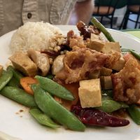 Kung Pao tofu  at Peaceful Loft in St Johns