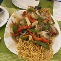 Pan fried Hong Kong style noodle  at Peaceful Loft in St Johns