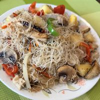Pineapple stir fry w/ rice noodles  at Peaceful Loft in St Johns