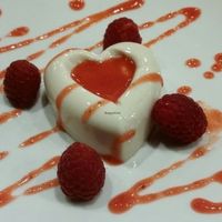 heart shaped panna cotta at FED by Water in East London