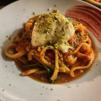 Pasta with homemade cashew cheese at Selezione Naturale in Turin