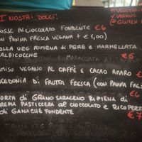 All vegan dessert menu at Selezione Naturale in Turin