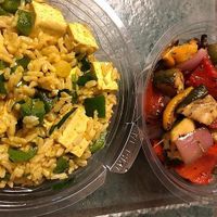 Curried tofu & rice, roasted veg. at Muskoka Natural Food Market in Bracebridge