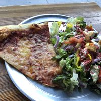 Void (vegan cheese pizza) with the rabbits salad. $8 at Sizzle Pie - W Burnside in Portland