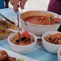 Laksa. That fish was pretty realistic! at Bodhi Kosher Vegetarian Restaurant in New York City