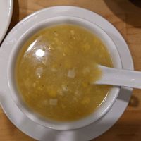 Chicken and corn soup. Amazing! at Bodhi Kosher Vegetarian Restaurant in New York City