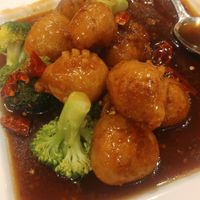 General Tso's (so yummy!) at Bodhi Kosher Vegetarian Restaurant in New York City