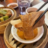 veg chicken bean curd roll  at Bodhi Kosher Vegetarian Restaurant in New York City