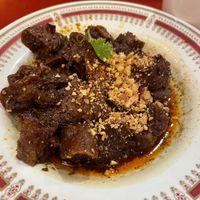 Sichuan “beef"  at Bodhi Kosher Vegetarian Restaurant in New York City
