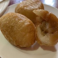Fried sticky rice dumplings  at Bodhi Kosher Vegetarian Restaurant in New York City