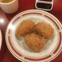 Fried tarp dumplings  at Bodhi Kosher Vegetarian Restaurant in New York City