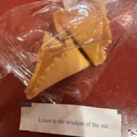 Fortune cookie!   at Bodhi Kosher Vegetarian Restaurant in New York City