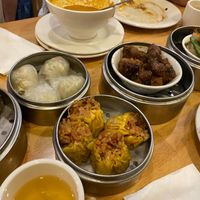 The vegan dim sum spread at Bodhi Kosher Vegetarian Restaurant in New York City
