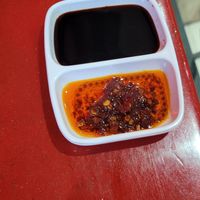 Sauce for dumpling at Bodhi Kosher Vegetarian Restaurant in New York City