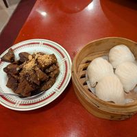Szechuan beef, shrimp dumplings at Bodhi Kosher Vegetarian Restaurant in New York City