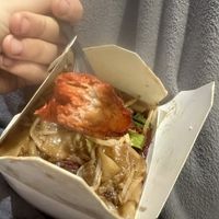 bbq meat chow fun  at Bodhi Kosher Vegetarian Restaurant in New York City