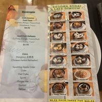Dim sum menu  at Bodhi Kosher Vegetarian Restaurant in New York City