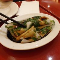 Spinach noodle cake thing at Bodhi Kosher Vegetarian Restaurant in New York City