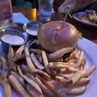 Buffalo Tempeh Sandwich with fries and vegan ranch  at The Top in Gainesville