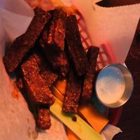 Buffalo tempeh wings!   at The Top in Gainesville