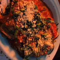 Eggplant rollatini on spaghetti squash.   at The Top in Gainesville