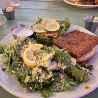 Buffalo tempeh, I’m not a fan of tempeh but it was good, side of Cesar salad    at The Top in Gainesville