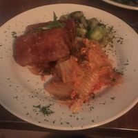 Coconut crusted tofu with kimchi and Brussels sprouts (all vegan)  at The Top in Gainesville