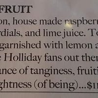 Description on menu of their cocktail ‘Strange Fruit’ at The Top in Gainesville