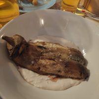 Grilled Aubergine with Tahini-Yogurt sauce at Alaska Bar in Berlin