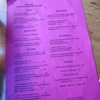 Menu at Alaska Bar in Berlin
