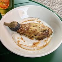 Charred eggplant at Alaska Bar in Berlin