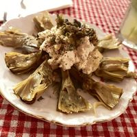 Artichokes and vegan feta cheese   at Alaska Bar in Berlin