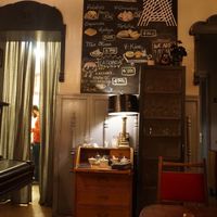 Menu and sitting area at Alaska Bar in Berlin