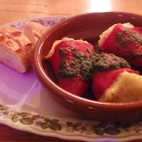 Stuffed peppers filled with potato at Alaska Bar in Berlin