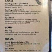 Food menu at One Kombucha in Lake Park