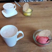 Ice cream and soy chai at Veis in Rostock