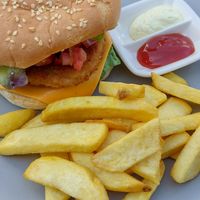 Chick'n burger - tasted incredible at Loving Hut - North Laine in Brighton