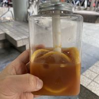 Freshly made lemon tea  at One Vegan Shop in New Territories