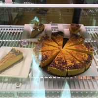 Raw pumpkin pie spice cake - really YUM! at Pulp + Sprout Juice Bar and Vegan Cafe in Asheville