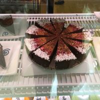 Raw cacao cake at Pulp + Sprout Juice Bar and Vegan Cafe in Asheville