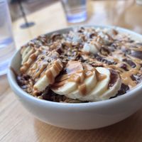 Espresso, bananas and peanut butter in a bowl. I’ve died and gone to heaven    at Pulp + Sprout Juice Bar and Vegan Cafe in Asheville