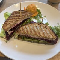 Beet sandwichh  at Pulp + Sprout Juice Bar and Vegan Cafe in Asheville