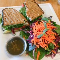 ALT sandwich w side salad  at Pulp + Sprout Juice Bar and Vegan Cafe in Asheville