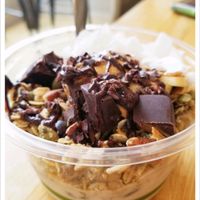 Maca Peanut Butter Cup Bowl at Pulp + Sprout Juice Bar and Vegan Cafe in Asheville