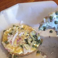 the caper bagel is no joke! at Los Bagels in Eureka