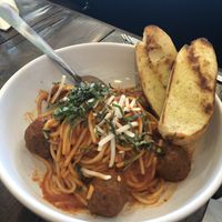 Vegan spaghetti and meatballs  at VegeNation in Las Vegas
