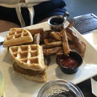 Vegan chicken and waffles  at VegeNation in Las Vegas