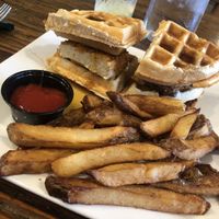 Chicken and waffles! at VegeNation in Las Vegas